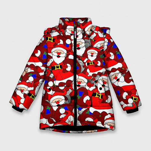 Зимняя куртка для девочки Русский Санта Клаус / 3D-Черный – фото 1