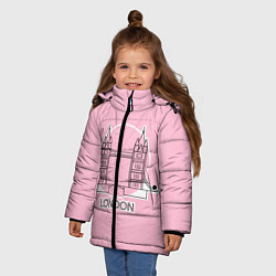 Куртка зимняя для девочки Лондон London Tower bridge, цвет: 3D-черный — фото 2