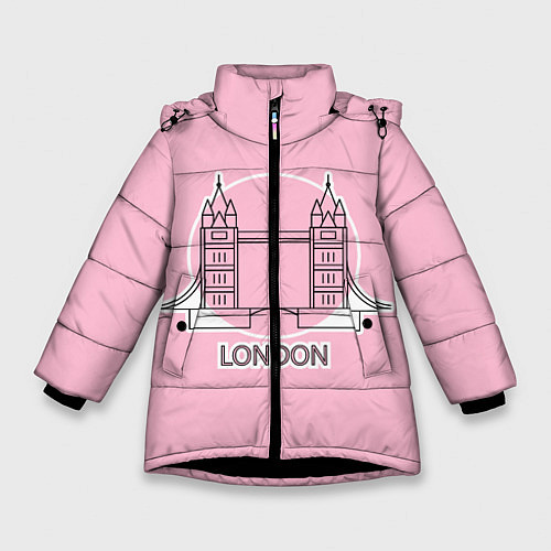 Зимняя куртка для девочки Лондон London Tower bridge / 3D-Черный – фото 1