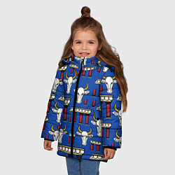 Куртка зимняя для девочки БЕЛЫЙ БЫК СИМВОЛ 2021 ГОДА, цвет: 3D-черный — фото 2