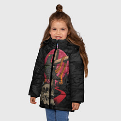 Куртка зимняя для девочки Ворона и череп, цвет: 3D-черный — фото 2