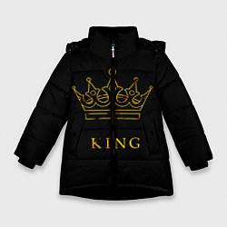 Куртка зимняя для девочки KING, цвет: 3D-черный