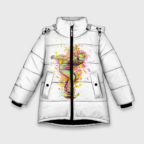 Зимняя куртка для девочки Сноуборд / 3D-Черный – фото 1