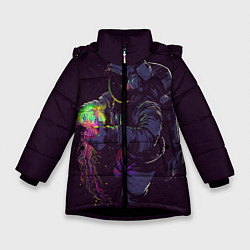 Зимняя куртка для девочки Медуза и космонавт