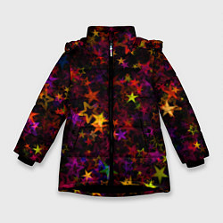 Куртка зимняя для девочки Stars, цвет: 3D-черный