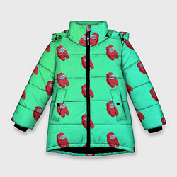 Куртка зимняя для девочки Among us, цвет: 3D-черный