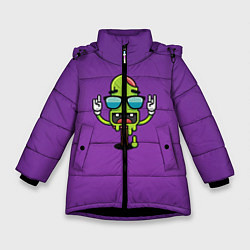 Куртка зимняя для девочки Безумное эскимо, цвет: 3D-черный