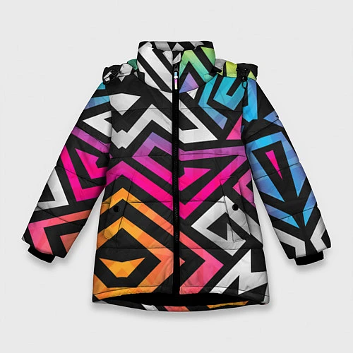 Зимняя куртка для девочки GRAFFITY / 3D-Черный – фото 1