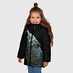 Куртка зимняя для девочки Воющий волк, цвет: 3D-светло-серый — фото 2