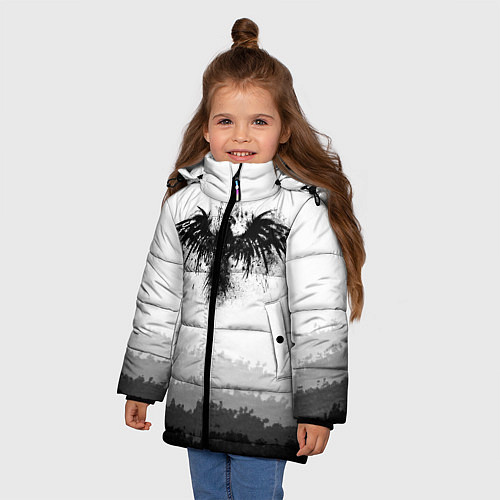 Зимняя куртка для девочки ЧЁРНЫЙ ВОРОН / 3D-Красный – фото 3