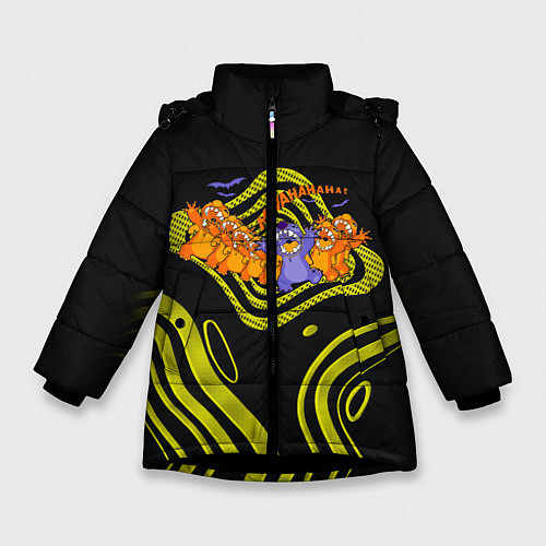 Зимняя куртка для девочки Много Стичей / 3D-Черный – фото 1