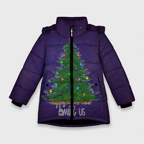 Зимняя куртка для девочки Among Us - New Year / 3D-Черный – фото 1