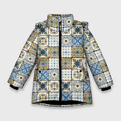 Зимняя куртка для девочки Плитка, орнамент, узор