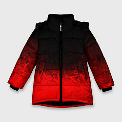 Куртка зимняя для девочки КРАСНО-ЧЕРНЫЙ ГРАДИЕНТ, цвет: 3D-черный
