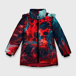 Куртка зимняя для девочки Гигантский космический монстр, цвет: 3D-красный