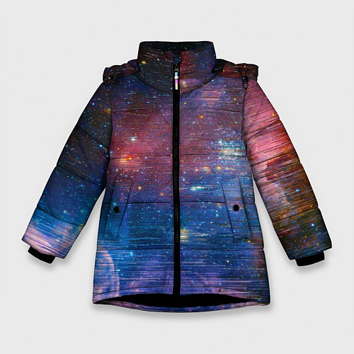 Зимняя куртка для девочки Glitch space / 3D-Черный – фото 1