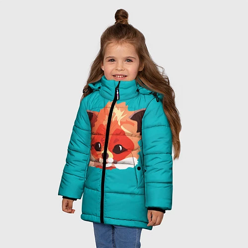 Зимняя куртка для девочки Лисичка / 3D-Светло-серый – фото 3