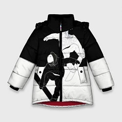 Куртка зимняя для девочки Сноубордисты, цвет: 3D-красный