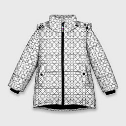 Куртка зимняя для девочки Геометрический узор, цвет: 3D-черный