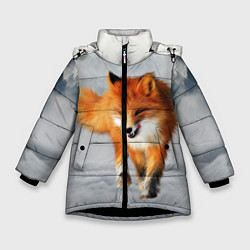 Куртка зимняя для девочки Лиса Fox, цвет: 3D-черный