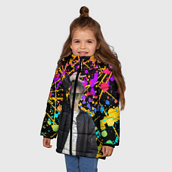 Куртка зимняя для девочки Slava Marlow, цвет: 3D-светло-серый — фото 2