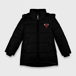 Куртка зимняя для девочки Красный бык, цвет: 3D-черный