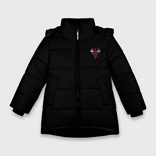 Зимняя куртка для девочки Красный бык / 3D-Черный – фото 1