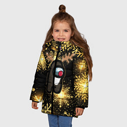 Куртка зимняя для девочки AMONG US НОВОГОДНИЙ, цвет: 3D-черный — фото 2