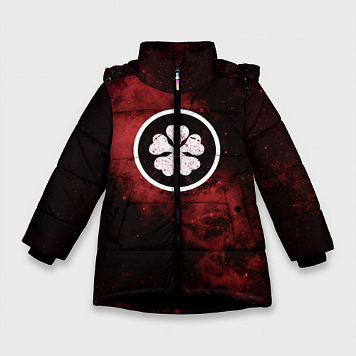 Зимняя куртка для девочки Черный клевер / 3D-Черный – фото 1