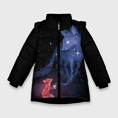 Зимняя куртка для девочки Лиса и ее дух / 3D-Черный – фото 1
