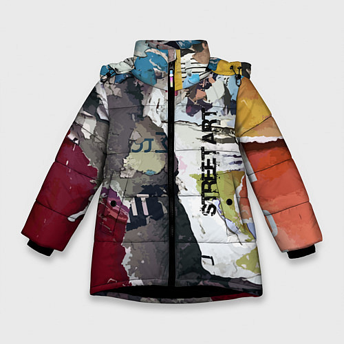 Зимняя куртка для девочки Street art / 3D-Черный – фото 1