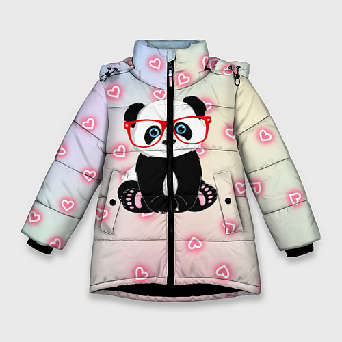 Зимняя куртка для девочки Милая пандочка / 3D-Черный – фото 1