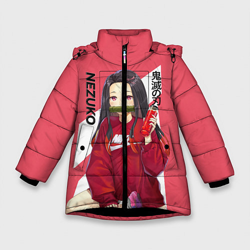 Зимняя куртка для девочки Nezuko / 3D-Черный – фото 1