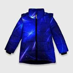 Куртка зимняя для девочки Космический вихрь, цвет: 3D-черный