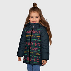 Куртка зимняя для девочки Valorant новогодний, цвет: 3D-черный — фото 2