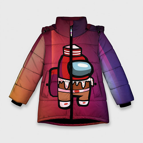 Зимняя куртка для девочки Among Us Сладкий Z / 3D-Черный – фото 1