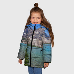 Куртка зимняя для девочки Горное озеро, цвет: 3D-черный — фото 2