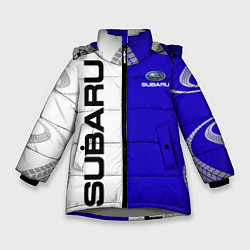 Куртка зимняя для девочки SUBARUСубару, цвет: 3D-светло-серый