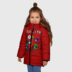 Куртка зимняя для девочки Sus Life, цвет: 3D-черный — фото 2