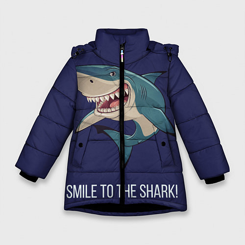 Зимняя куртка для девочки Улыбнись акуле / 3D-Черный – фото 1