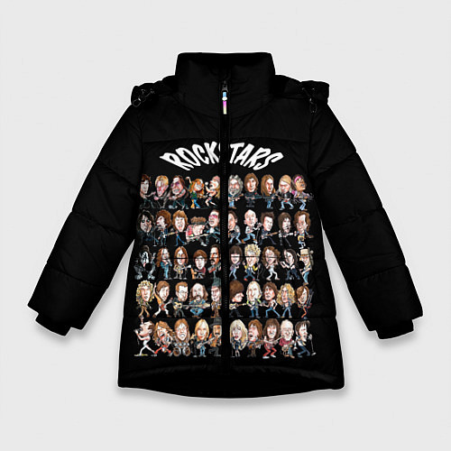 Зимняя куртка для девочки ROCK STARS / 3D-Черный – фото 1