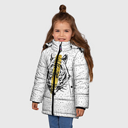 Куртка зимняя для девочки Золотой тигр, цвет: 3D-черный — фото 2
