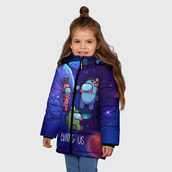 Куртка зимняя для девочки Among Us Space, цвет: 3D-светло-серый — фото 2