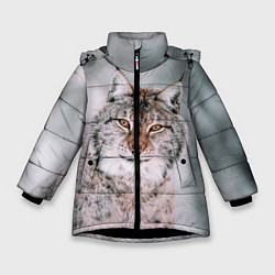 Куртка зимняя для девочки Рысь, цвет: 3D-черный