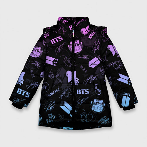 Зимняя куртка для девочки BTS / 3D-Черный – фото 1