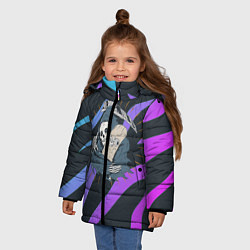 Куртка зимняя для девочки Skate or die art, цвет: 3D-светло-серый — фото 2