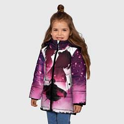 Куртка зимняя для девочки Столп Бабочки, цвет: 3D-черный — фото 2