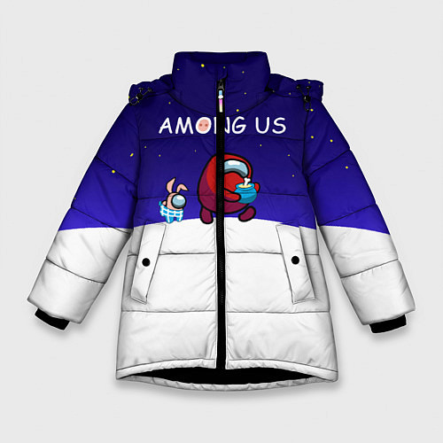 Зимняя куртка для девочки Among us наша версия / 3D-Черный – фото 1