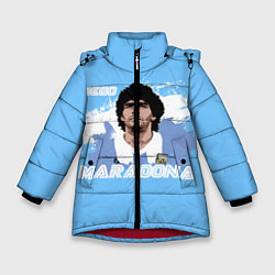 Куртка зимняя для девочки Диего Марадона, цвет: 3D-красный