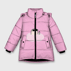 Куртка зимняя для девочки Мем, цвет: 3D-черный